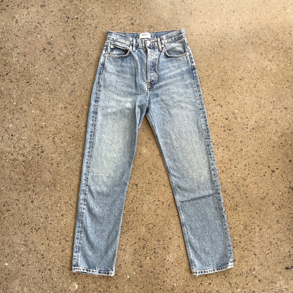AGOLDE Blue 90's Pinch Waist High-Rise Straight Jeans size 25
